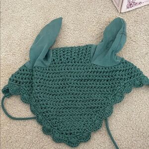 Green Crochet horse fly bonnet